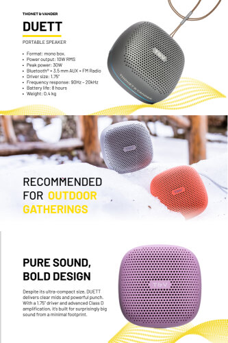 Duett 10W RMS Taşınabilir Bluetooth 8 Saat Dinleme Süresi Aqua Renk