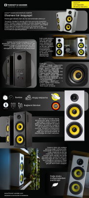 Hoch™ 120W RMS Hoparlör 2.0 Sinema Bluetooh 5.3 RCA Optik Uzaktan Kumanda Beyaz Renk - 11