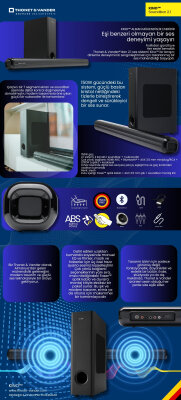 Kino Gen2 140W RMS Soundbar + Subwoofer 2.1 Hoparlör Bluetooth HDMI Uzaktan Kumanda - 14