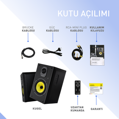 Kugel 140W RMS Hoparlör 2.0 Sinema Bluetooh 4.2 RCA Optik Uzaktan Kumanda Beyaz Renk - 11