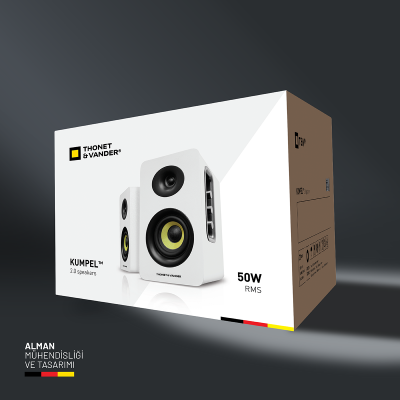 Kumpel 50W RMS Hoparlör 2.0 Bluetooh 5.0 RCA Optik Beyaz Renk - 22