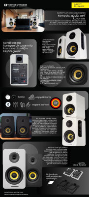 Kumpel 50W RMS Hoparlör 2.0 Bluetooh 5.0 RCA Optik Beyaz Renk - 3